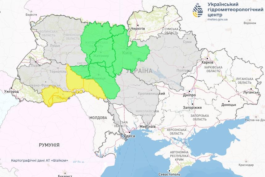 Попередження від Укргідрометцентру / фото Укргідрометцентр Попередження від Укргідрометцентру / фото Укргідрометцентр