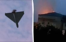 Атака РФ на Киев: момент прилета "Шахеда" попал на видео