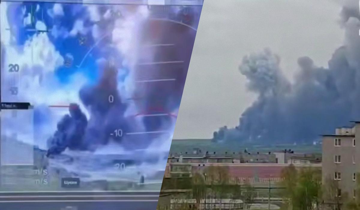 Украина ударила по стратегическим аэродромам России / коллаж УНИАН, скриншоты Украина ударила по стратегическим аэродромам России / коллаж УНИАН, скриншоты