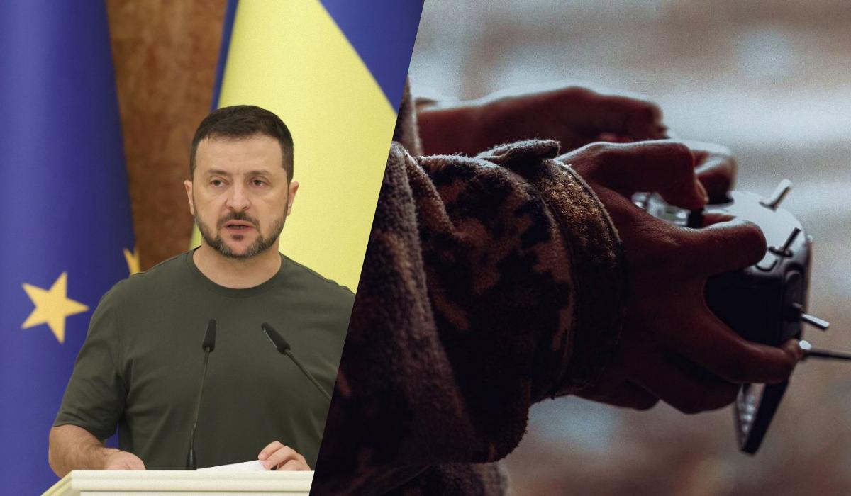 За словами президента, напередодні Україна, використовуючи дрони, провела операцію, завдяки якій було знищено багато техніки РФ / колаж УНІАН, фото УНІАН, 32 ОМБР За словами президента, напередодні Україна, використовуючи дрони, провела операцію, завдяки якій було знищено багато техніки РФ / колаж УНІАН, фото УНІАН, 32 ОМБР