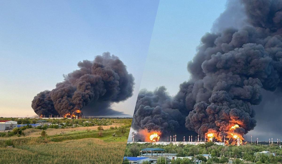Дроны атаковали нефтебазу в Энгельсе / коллаж УНИАН, фото росСМИ Дроны атаковали нефтебазу в Энгельсе / коллаж УНИАН, фото росСМИ