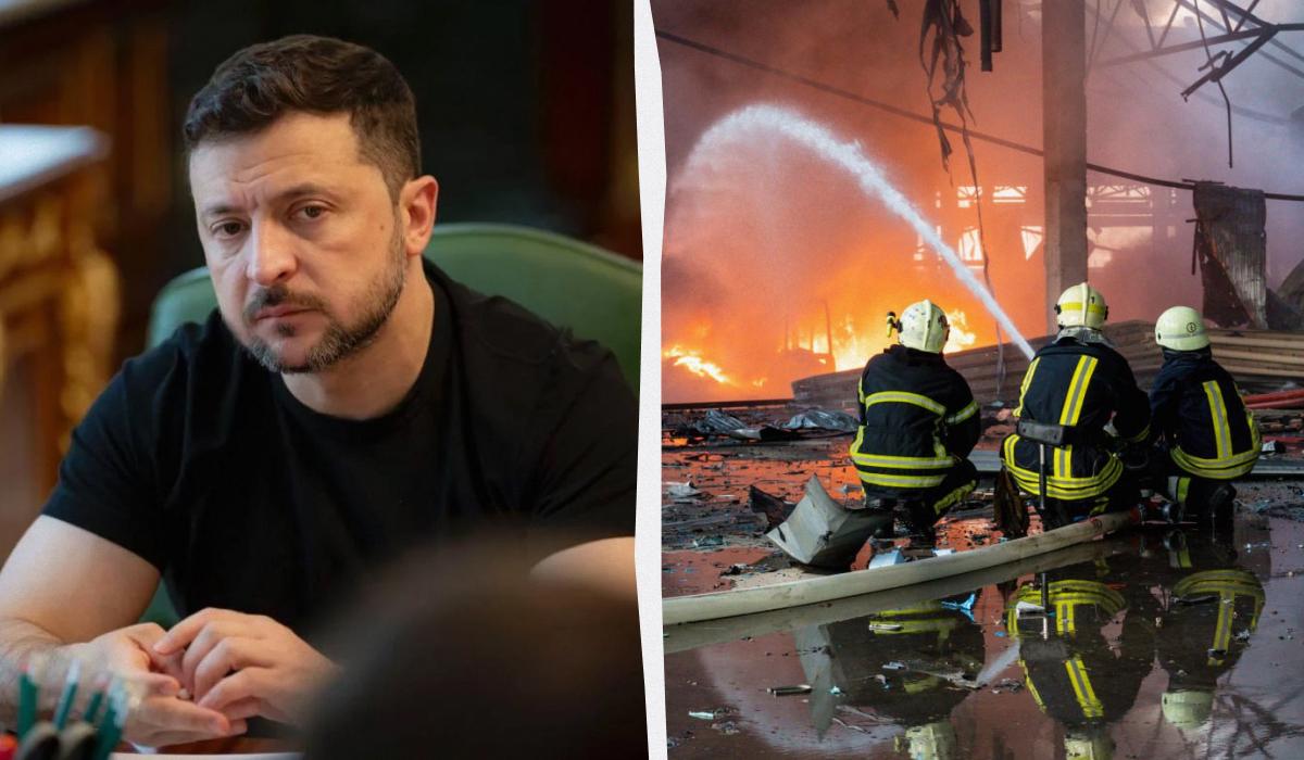 Зеленский отреагировал на российский удар по Украине / коллаж УНИАН, фото Telegram/@V_Zelenskiy_official Зеленский отреагировал на российский удар по Украине / коллаж УНИАН, фото Telegram/@V_Zelenskiy_official