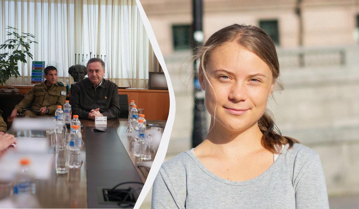 Однако министр обороны Израиля пригрозил Грете Тунберг и другим активистам из-за визита в сектор Газа / коллаж УНИАН, фото Минобороны Израиля, Википедия