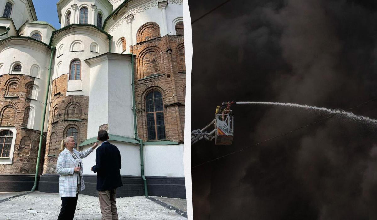 This cathedral survived the eyelid/UNIAN collage, Facebook photo/@mykola.tochytskyi, Telegram/@v_zelenskiy_official This cathedral survived the eyelid/UNIAN collage, Facebook photo/@mykola.tochytskyi, Telegram/@v_zelenskiy_official
