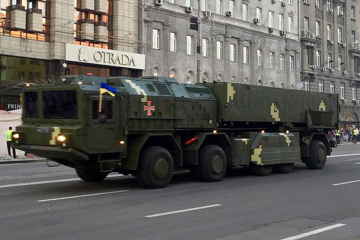 Прототип ракетного комплексу "Сапсан" на параді у Києві в 2018 році / фото wikimedia.org