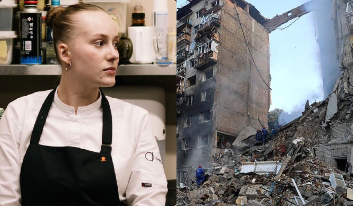 Су-шеф постраждала під час атаки по Києву 17 червня / колаж УНІАН, фото instagram.com/yaroslavskyi_vova Су-шеф постраждала під час атаки по Києву 17 червня / колаж УНІАН, фото instagram.com/yaroslavskyi_vova