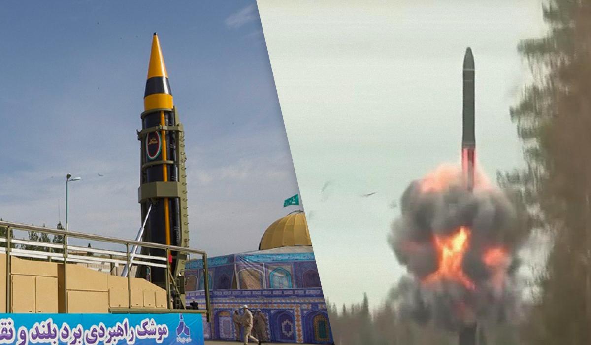 У новой иранской ракеты есть определенная схожесть с российским "Орешником" / Коллаж УНИАН, фото - wikimedia.org, скриншот У новой иранской ракеты есть определенная схожесть с российским "Орешником" / Коллаж УНИАН, фото - wikimedia.org, скриншот