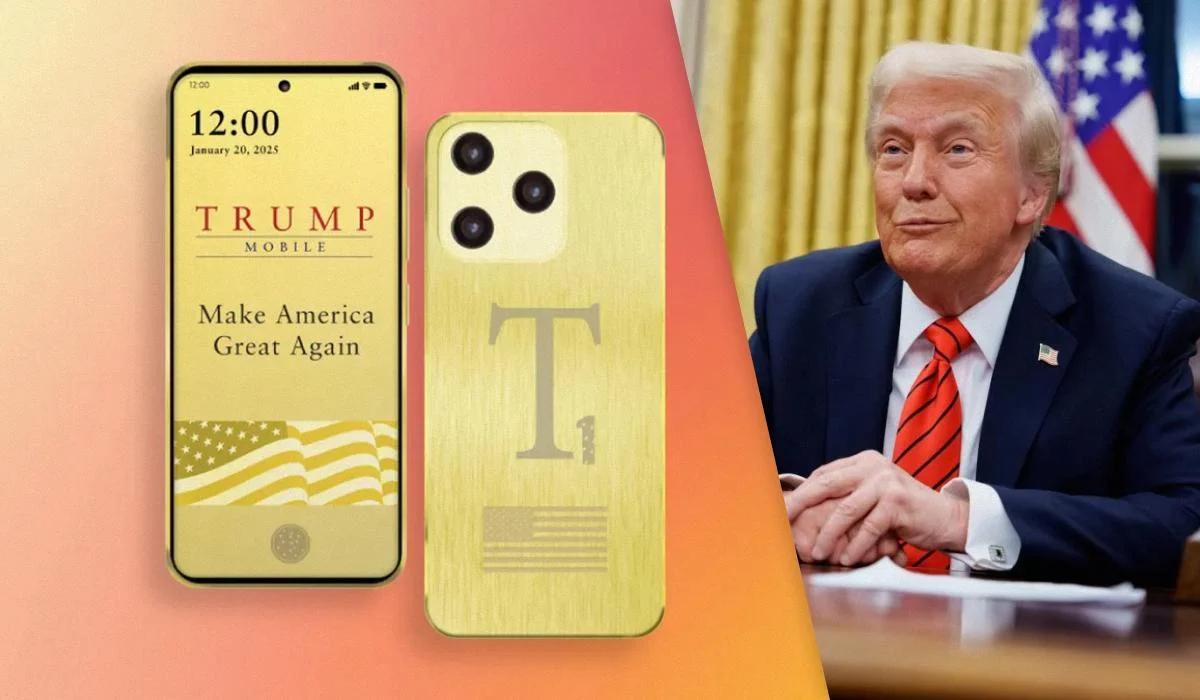 Золотий Trump Phone майже напевно не виробляється у США / колаж УНІАН, фото GettyImages Золотий Trump Phone майже напевно не виробляється у США / колаж УНІАН, фото GettyImages