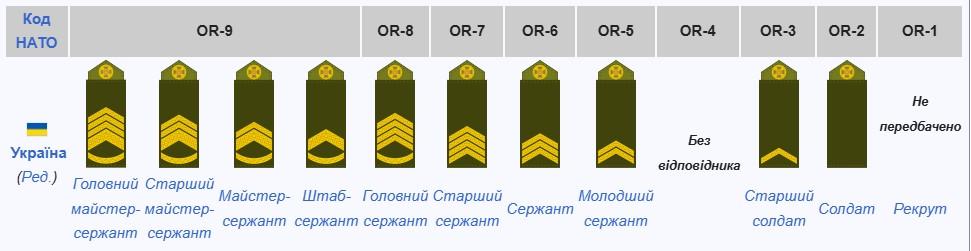 Погони в українській армії / скріншот Wikipedia Погони в українській армії / скріншот Wikipedia
