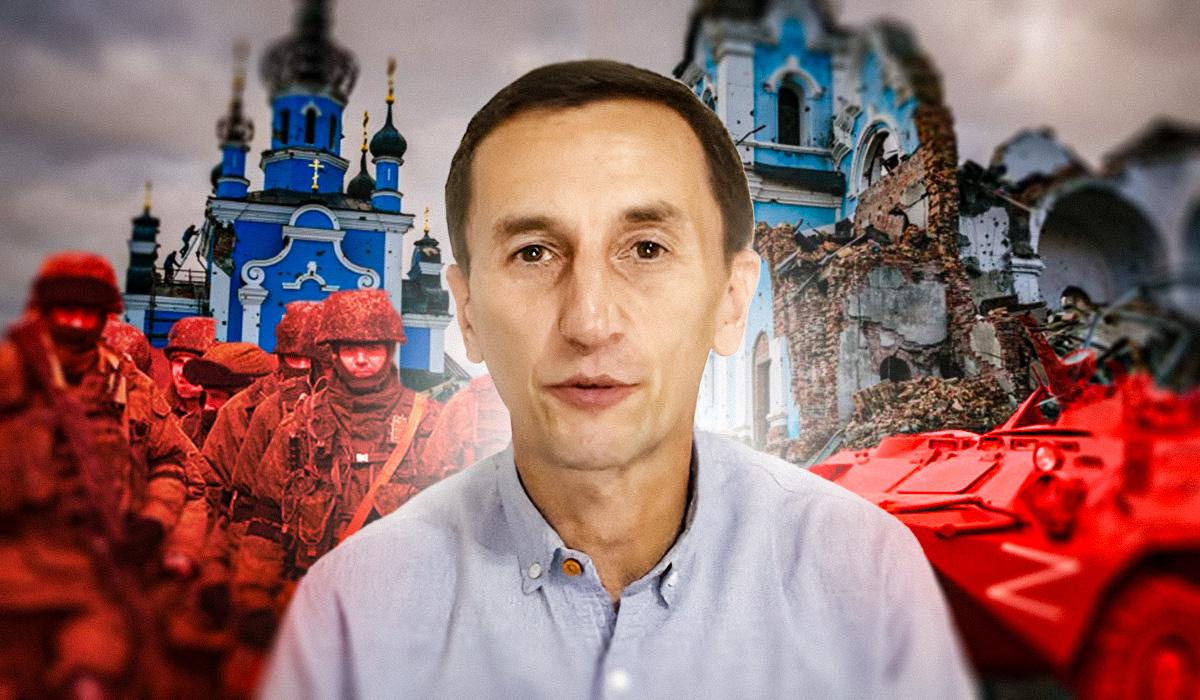 Росія знищує церкву / колаж УНІАН Росія знищує церкву / колаж УНІАН