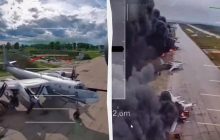 СБУ опубликовала ранее не показанные кадры уничтожения российских ракетоносцев (видео)