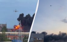 В Чебоксарах мощные попадания и пожар, пылает завод, - сеть (видео)