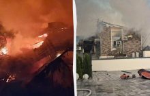 РФ массированно ударила по Киевщине: погибла женщина, загорелась больница (фото)
