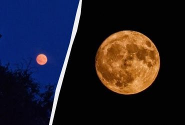 Над Україною зійшов полуничний Місяць (фото)