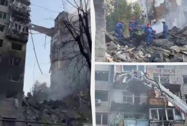 Ракета пройшла з першого по девʼятий поверх: в МВС розповіли деталі нічної атаки РФ