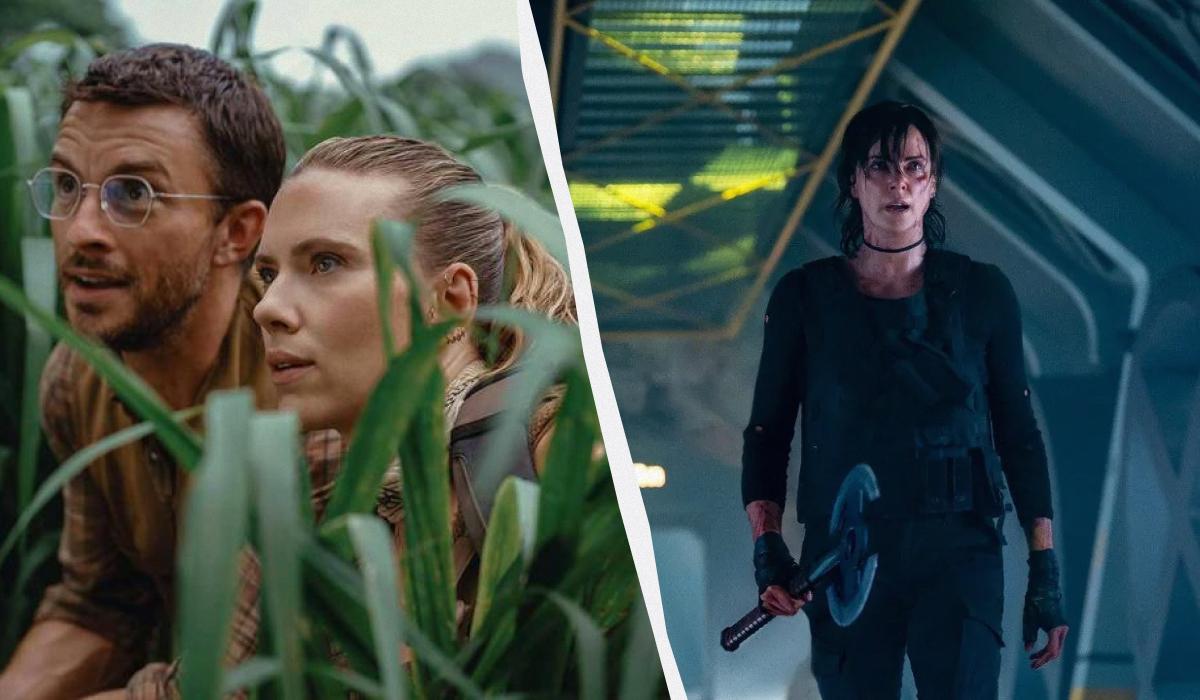 Кадри з фільмів "Світ Юрського періоду: Відродження" та "Стара гвардія 2" / скріншот з YouTube