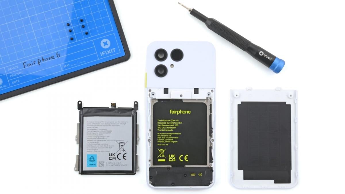 Ремонтопридатність Fairphone 6 / фото iFixit Ремонтопридатність Fairphone 6 / фото iFixit