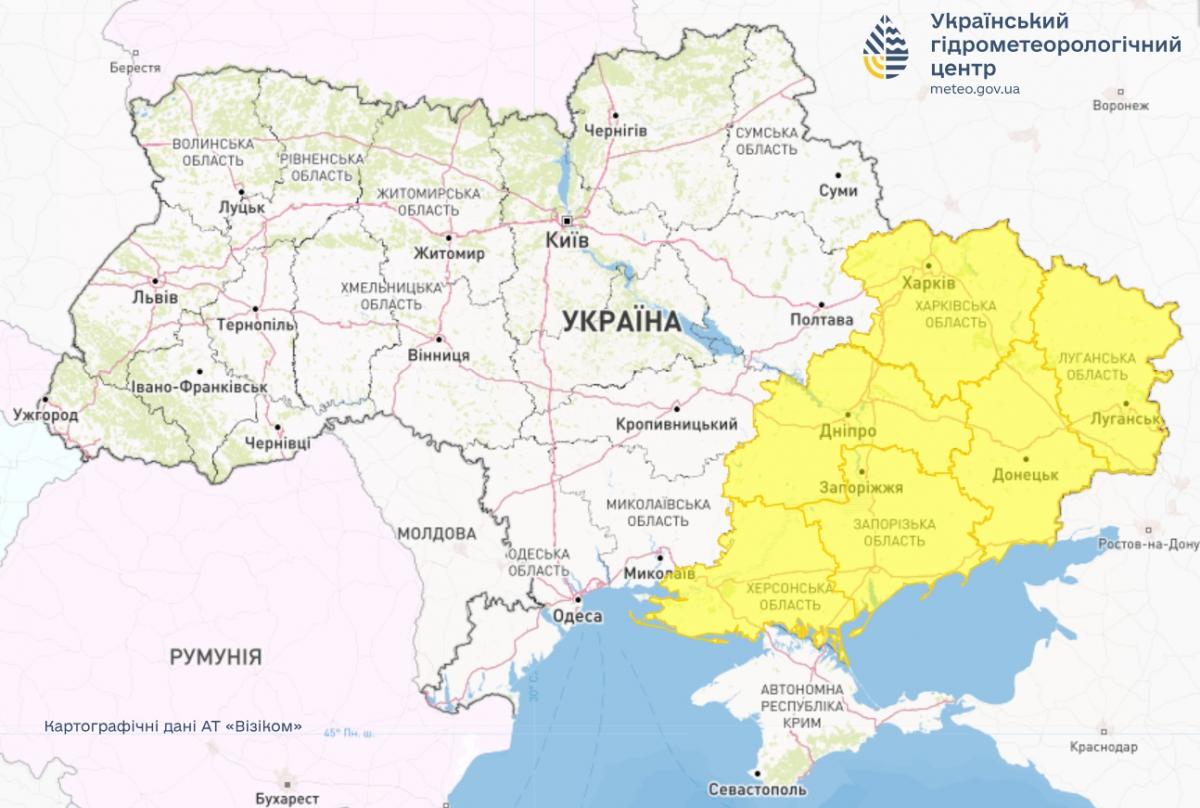 В шести областях Украины ожидаются грозы / фото Укргидрометцентр В шести областях Украины ожидаются грозы / фото Укргидрометцентр