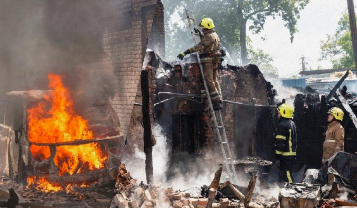 Росія почала нищити будівлі ТЦК / колаж УНІАН, фото ДСНС Полтавщини, Запорізька ОДА Росія почала нищити будівлі ТЦК / колаж УНІАН, фото ДСНС Полтавщини, Запорізька ОДА