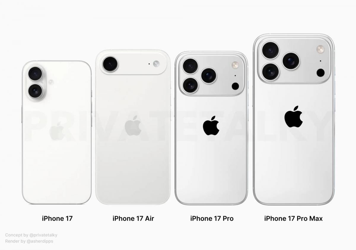 Чотири моделі iPhone 17 на якісних рендерах / фото Majin Bu Чотири моделі iPhone 17 на якісних рендерах / фото Majin Bu