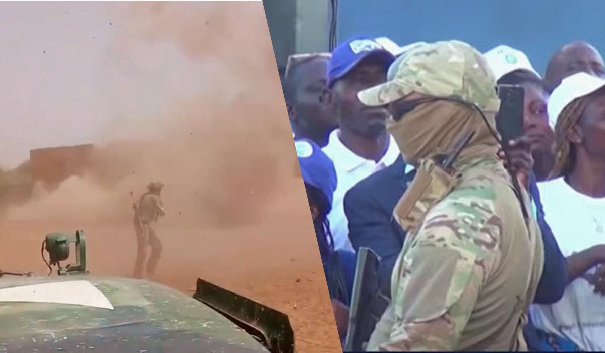 Російські військові ховають обличчя, але часто потрапляють в кадр на публічних заходах, а також приймають участь у локальних боях / колаж УНІАН, фото скріншот