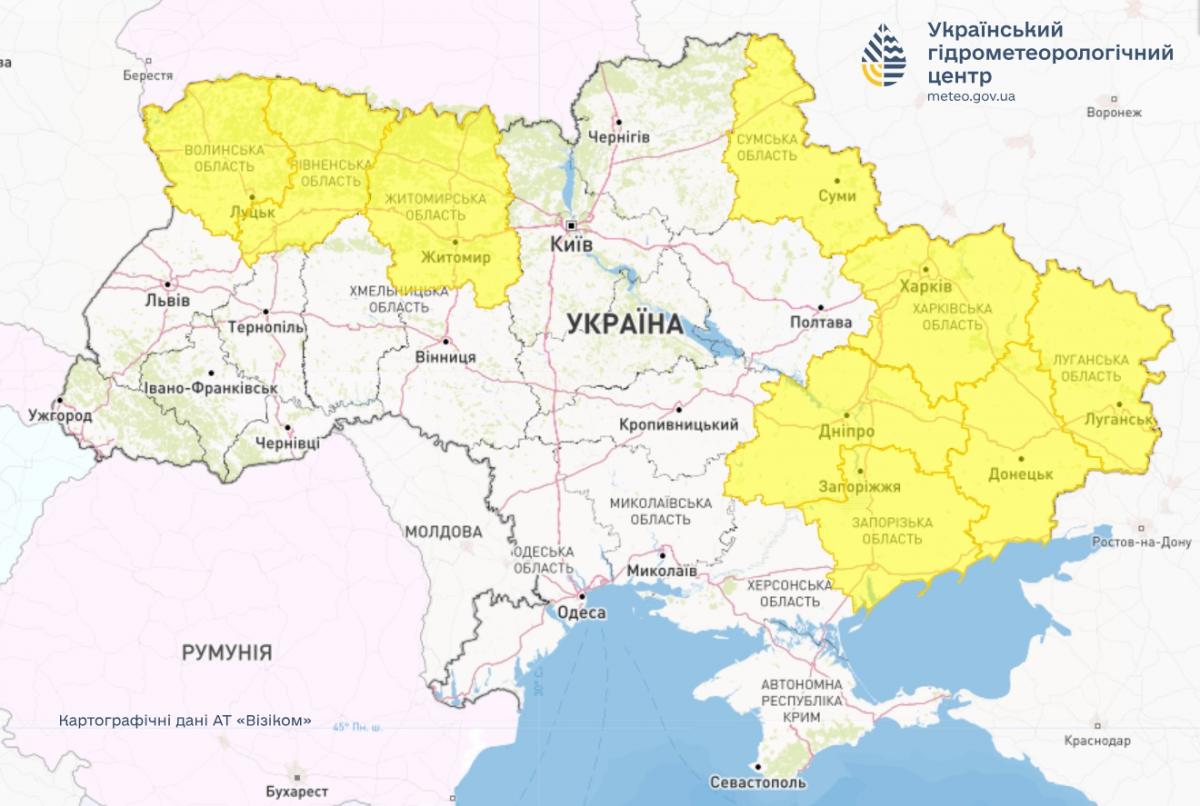 На 19 липня в Україні оголосили штормове попередження / фото Укргідрометцентр На 19 липня в Україні оголосили штормове попередження / фото Укргідрометцентр