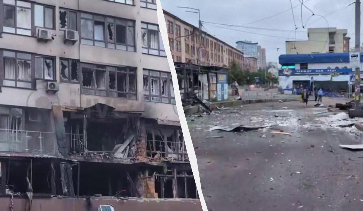 Пошкоджено багатоповерхівки та станція метро / Колаж УНІАН, скріншоти