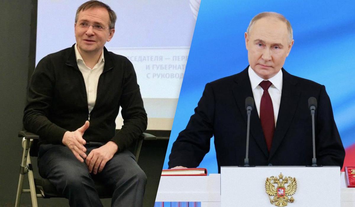 Саме Мединський почав активно поширювати ідею, що Росія нібито "оточена ворогами" / Колаж УНІАН, фото - t.me/vr_medinskiy, Getty Images Саме Мединський почав активно поширювати ідею, що Росія нібито "оточена ворогами" / Колаж УНІАН, фото - t.me/vr_medinskiy, Getty Images