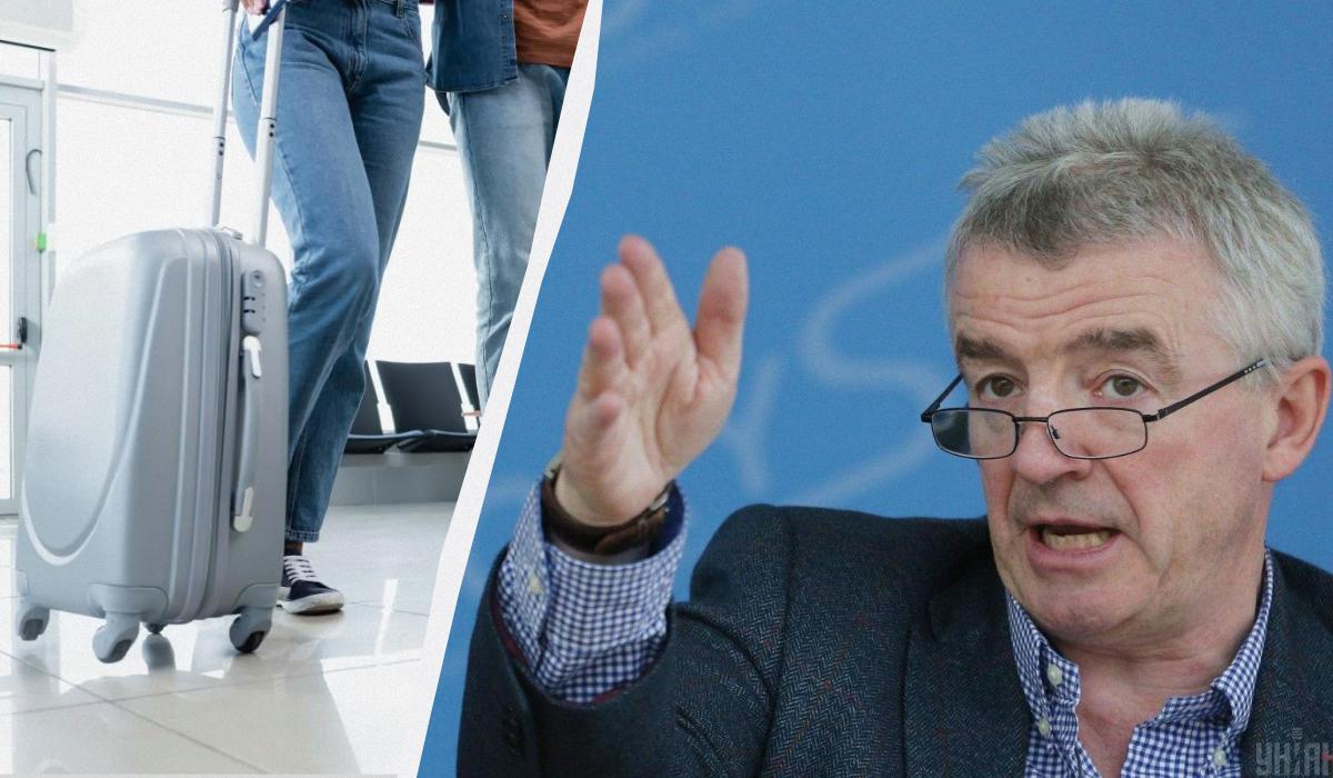 Глава Ryanair проти ідеї дозволити пасажиром брати безкоштовно два предмети ручної поклажі / колаж УНІАН, фото ua.depositphotos.com, УНІАН