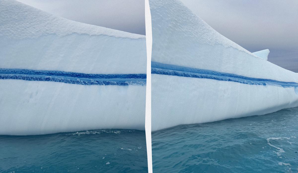 Айсберги такого типу трапляються врай нечасто / коолаж УНІАН, фото facebook.com/AntarcticCenter Айсберги такого типу трапляються врай нечасто / коолаж УНІАН, фото facebook.com/AntarcticCenter