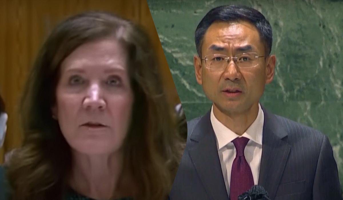 Водночас посол Китаю заперечив такі звинувачення, які були озвучені американською посолкою / колаж УНІАН, скриншоти Водночас посол Китаю заперечив такі звинувачення, які були озвучені американською посолкою / колаж УНІАН, скриншоти