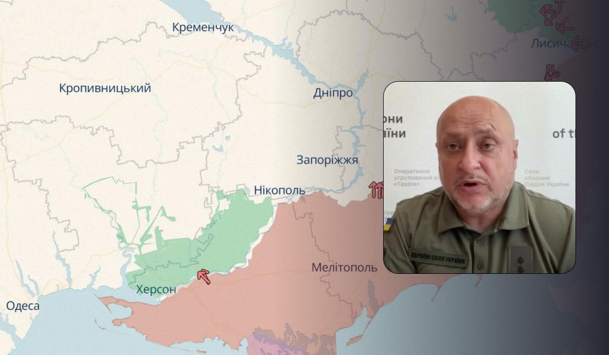Волошин розповів про дії окупантів на півдні України / колаж УНІАН, фото DeepState, кадр з відео Волошин розповів про дії окупантів на півдні України / колаж УНІАН, фото DeepState, кадр з відео