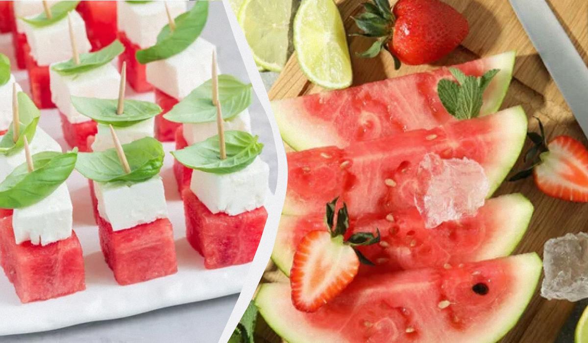 З кавуном можна поєднувати різні продукти / колаж УНІАН, фото ua.depositphotos.com З кавуном можна поєднувати різні продукти / колаж УНІАН, фото ua.depositphotos.com