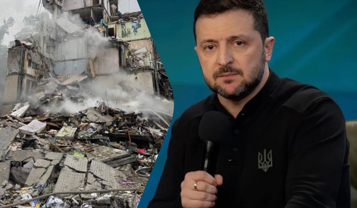 Зеленський відреагував на удар по Києву / колаж УНІАН, фото president.gov.ua, ДСНС Зеленський відреагував на удар по Києву / колаж УНІАН, фото president.gov.ua, ДСНС