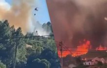 В Португалии вспыхнул масштабный лесной пожар: эвакуировали десятки людей