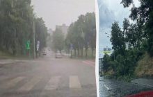 У Києві через негоду впав будівельний кран, вулиці міста затопило (відео)