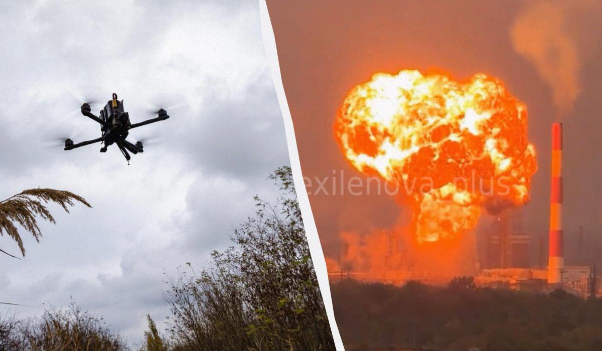 Підтверджено влучання по двох НПЗ / колаж УНІАН, фото depositphotos.com.ua, скріншот Підтверджено влучання по двох НПЗ / колаж УНІАН, фото depositphotos.com.ua, скріншот