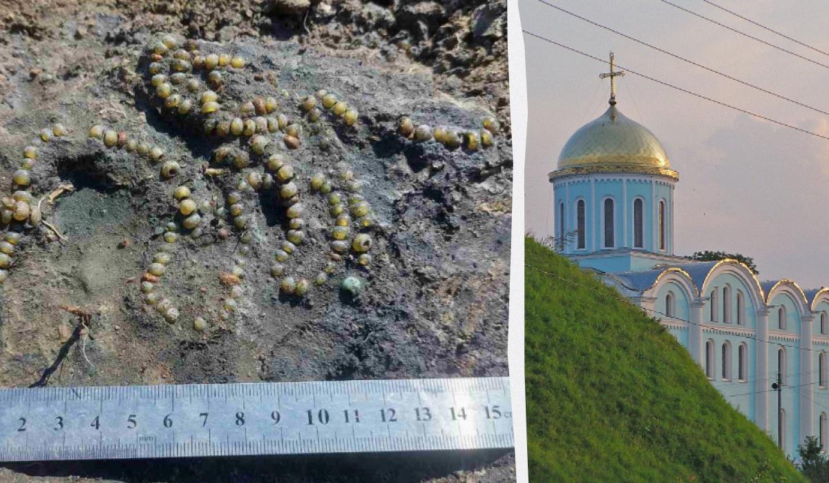 В городе Владимире нашли ожерелье княжеской эпохи / коллаж УНИАН, фото со страницы Виктора Баюка в фейсбуке В городе Владимире нашли ожерелье княжеской эпохи / коллаж УНИАН, фото со страницы Виктора Баюка в фейсбуке