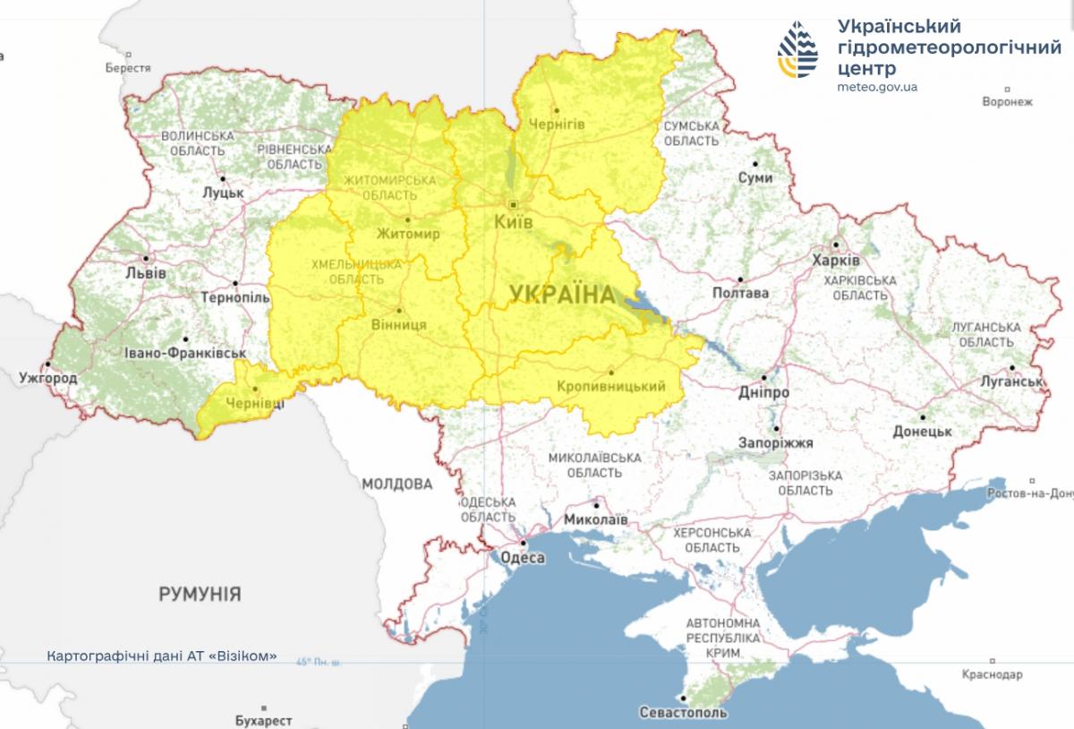 У низці областей 6 серпня очікуються грози, а також град та шквали / фото Укргідрометцентр