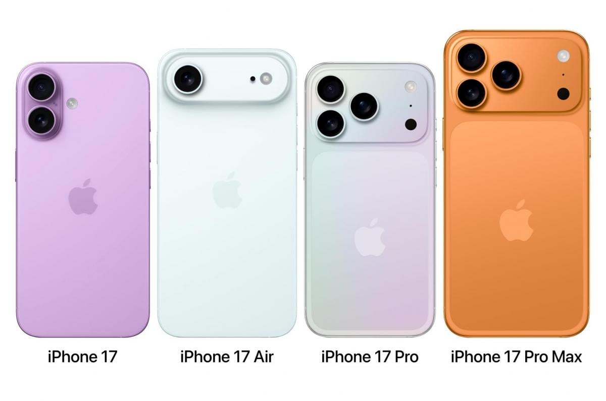 Чотири моделі iPhone 17 на якісних рендерах / фото Apple Hub Чотири моделі iPhone 17 на якісних рендерах / фото Apple Hub
