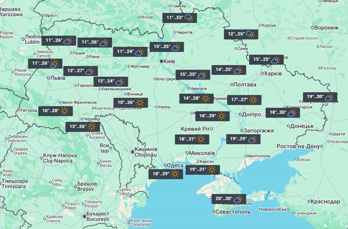 8 серпня сильна спека покине Україну (карта) 8 серпня сильна спека покине Україну (карта)