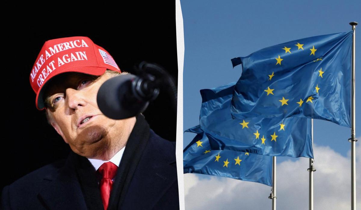 Трамп "наблюдает" за реакцией Европы / коллаж УНИАН, фото Getty Images, Reuters