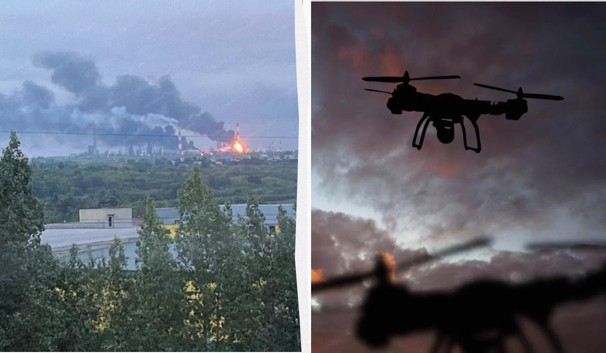В районе Сызранского НПЗ вспыхнул пожар/ Колаж УНИАН, фото ua.depositphotos.com, скриншот В районе Сызранского НПЗ вспыхнул пожар/ Колаж УНИАН, фото ua.depositphotos.com, скриншот