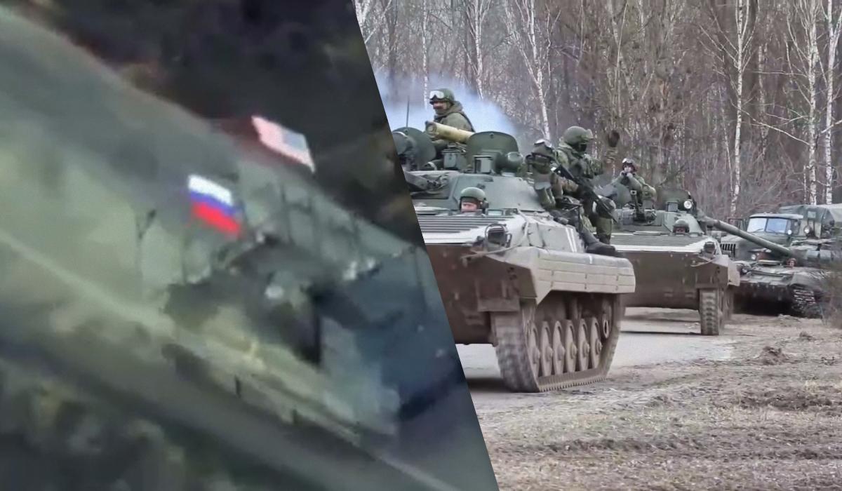 Росіяни показали, як йдуть на штурм українських позицій з американською символікою / колаж УНІАН, скриншот, фото Вікіпедія Росіяни показали, як йдуть на штурм українських позицій з американською символікою / колаж УНІАН, скриншот, фото Вікіпедія