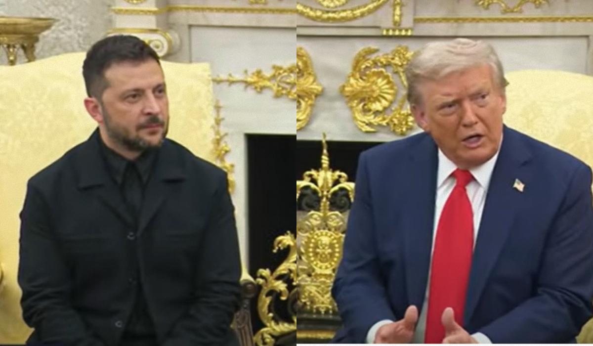 Зеленський сказав на спільній пресконференції з Трампом, що Україна готова до тристороннього співробітництва / колаж УНІАН, фото скріншот Зеленський сказав на спільній пресконференції з Трампом, що Україна готова до тристороннього співробітництва / колаж УНІАН, фото скріншот