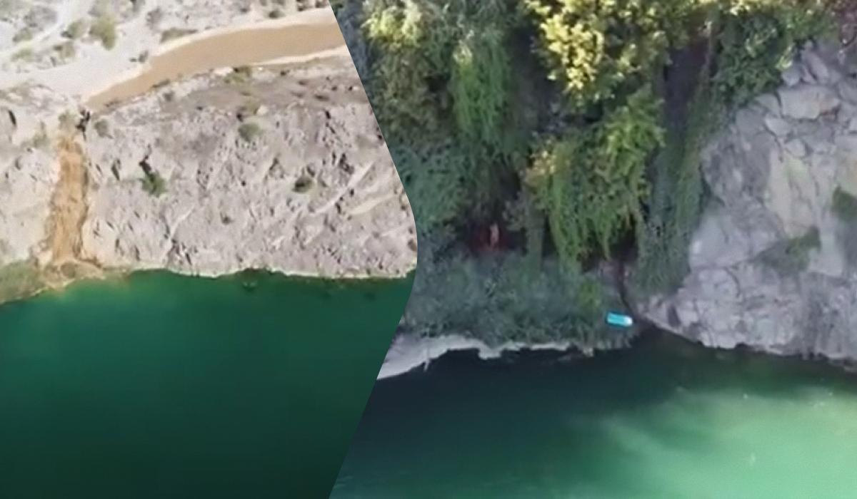 Ця водойма приваблює дайверів / колаж УНІАН, скріншоти з відео Ця водойма приваблює дайверів / колаж УНІАН, скріншоти з відео