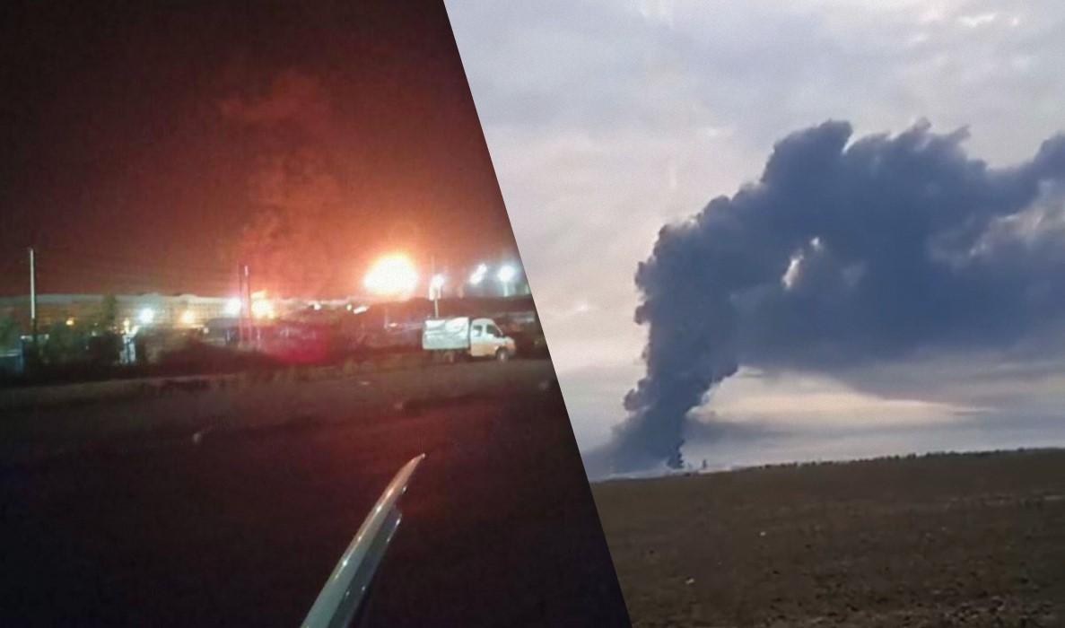 На відео можна побачити серйозні наслідки дронової атаки в РФ / колаж УНІАН, скриншоти На відео можна побачити серйозні наслідки дронової атаки в РФ / колаж УНІАН, скриншоти