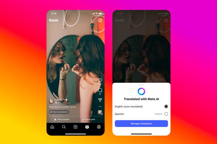 Facebook та Instagram тепер пропонують дубляж на основі ШІ для авторів відео / фото Meta Facebook та Instagram тепер пропонують дубляж на основі ШІ для авторів відео / фото Meta