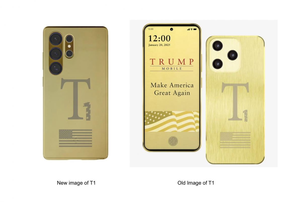 Старый и новый дизайн Trump Phone T1 Старый и новый дизайн Trump Phone T1