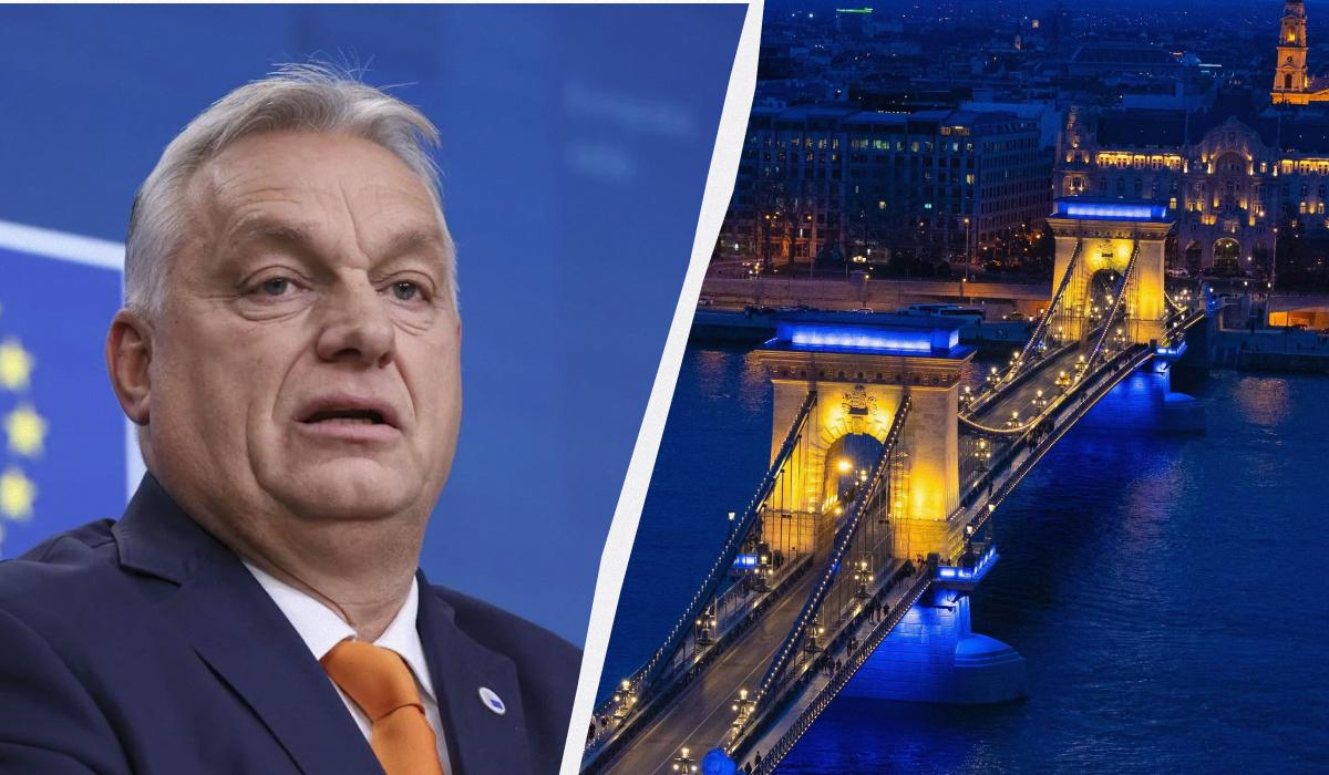 У партії Орбана розкритикували рішення підсвітити міст у Будапешті в українських кольорах/ Колаж УНІАН, фото facebook.com/karacsonygergely, consilium.europa.eu У партії Орбана розкритикували рішення підсвітити міст у Будапешті в українських кольорах/ Колаж УНІАН, фото facebook.com/karacsonygergely, consilium.europa.eu